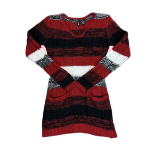 Ultra-flirt Women's Red and Black Y2K Jumper